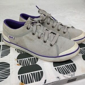 Teva Freewheel Womens Grey Suede Purple Lace Up Sneakers 1001983 Size 8